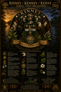 Kinney/Kenney/Kenny Family Crest Heritage Poster