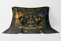 Large cozy fleece blanket with Kinney/Kenney family crest logo in the center