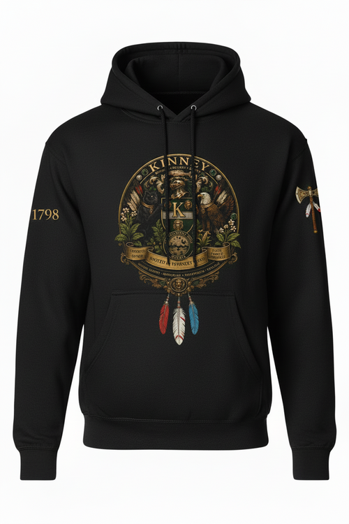 Kinney Family Crest Hoodie | Classic Feathers Edition